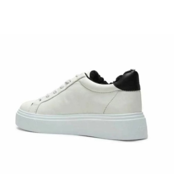 Schutz Kristin White/ Black Sherpa Lined Sneakers Size 10 NWT - Picture 4 of 8